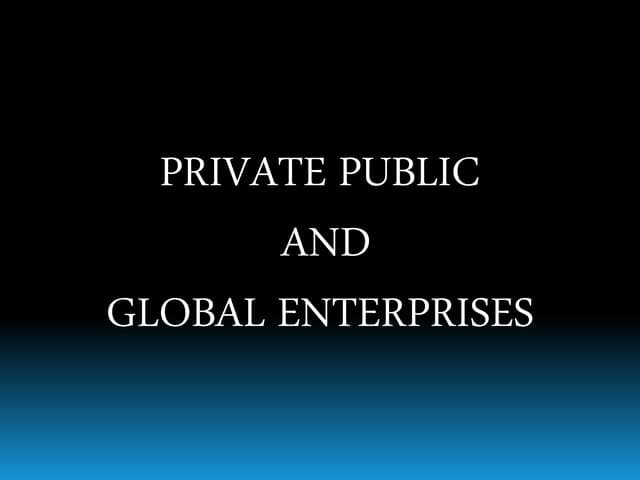 Public private and global enterprises | PPTX