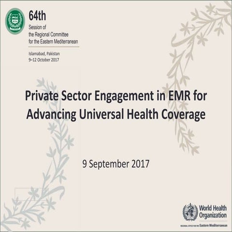 Private sector engagement for advancing universal health coverage