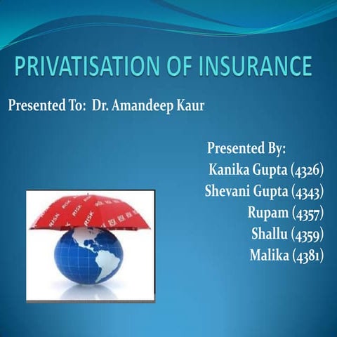 Privatisation of insurance