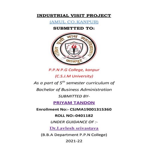 Project Report on AMUL | PDF