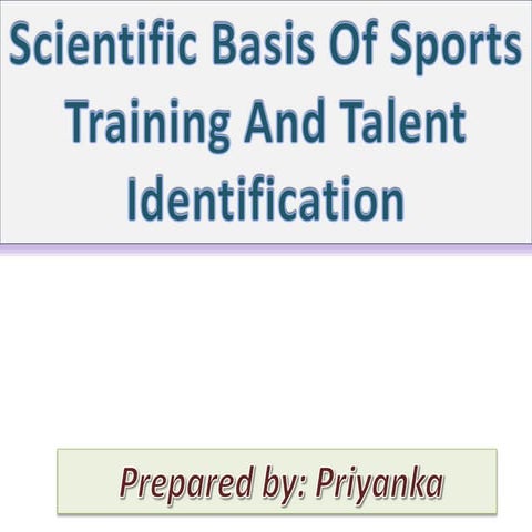 Talent Identification and Sports Training