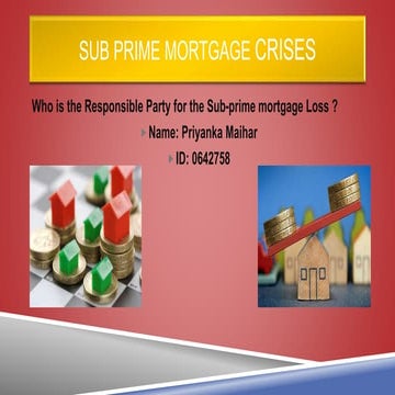 Research Proposal on Subprime Mortgage Loss 