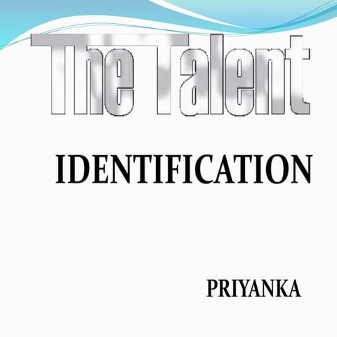 Talent Identification in detail 