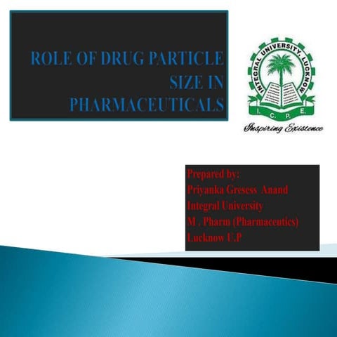 presentation on role of drug particle size in pharmaceuticals