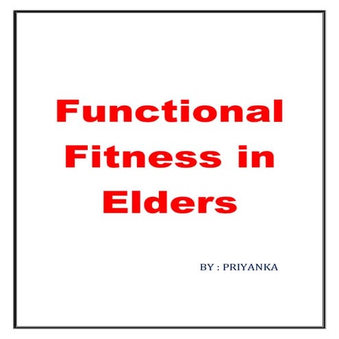 Functional Fitness in Elders