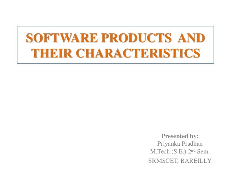 software product and its characteristics