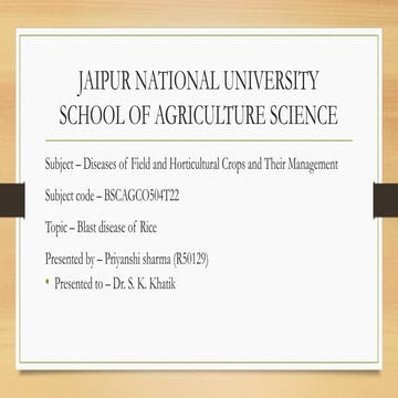 priyanshi.pptx blast disease of rice jaipur national