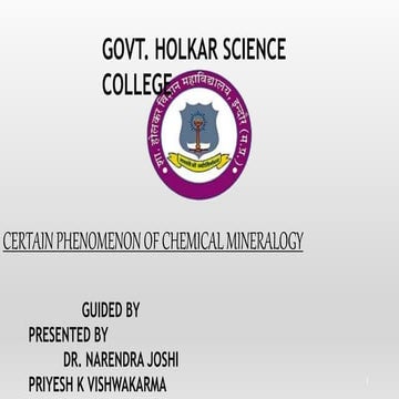 CHEMICAL MINERALOGY REACTIONS