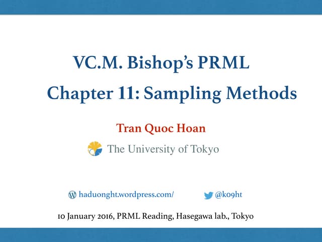 PRML Reading Chapter 11 - Sampling Method