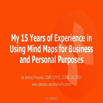 My 15 Years of Experience in Using Mind Maps for Business and Personal Purposes