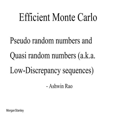Pseudo and Quasi Random Number Generation | PPTX