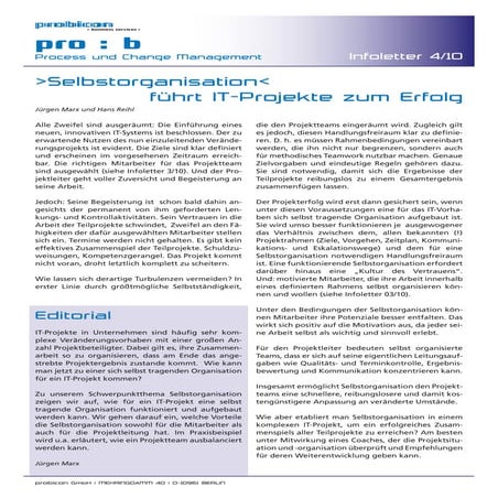 Selbstorganisation führt IT-Projekte zum Erfolg