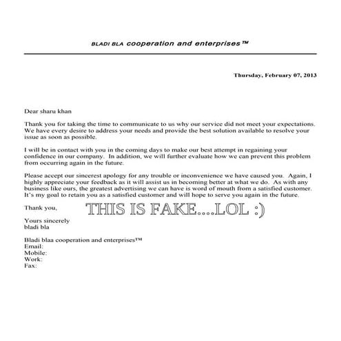Pro customer-response-letter