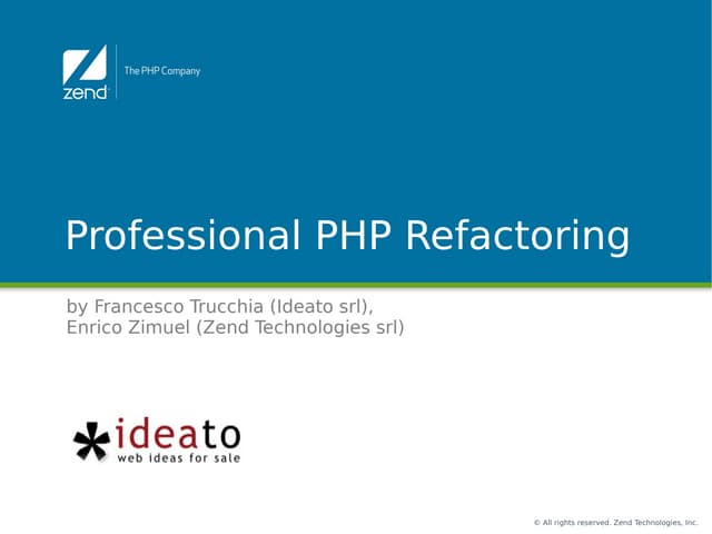 Pro php refactoring