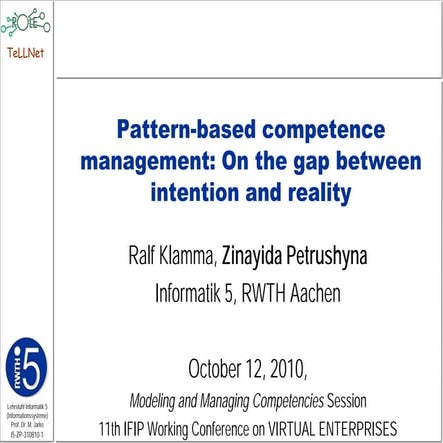 Pattern-based competence management