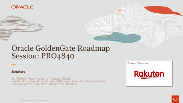 GoldenGate and Stream Processing with Special Guest Rakuten