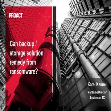 Proact backup and storage vs ransomware 2021