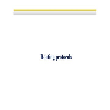 I. Proactive routing protocols (Table Driven protocols)