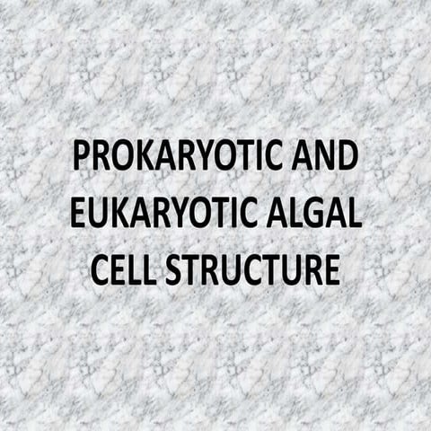 Prokaryotic and Eukaryotic Algal cell structure