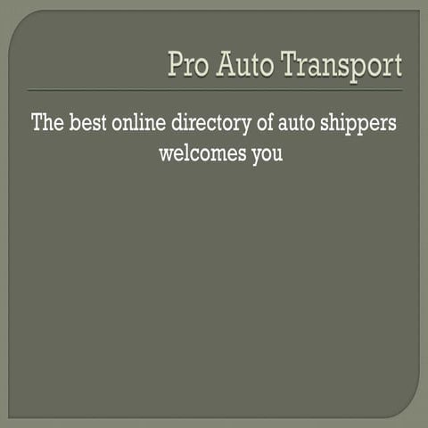 Pro autotransport ppt | PPT