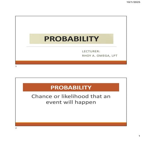 Grade 8 Probability Cambridge [PPT] | PDF
