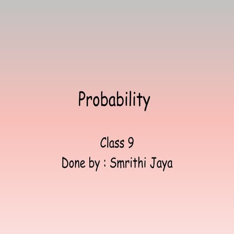 Probability class 9 ____ CBSE