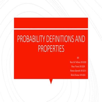 Probability definitions and properties