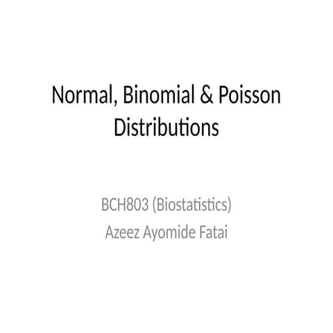 Normal Distribution and Binomial Distribution | PPTX