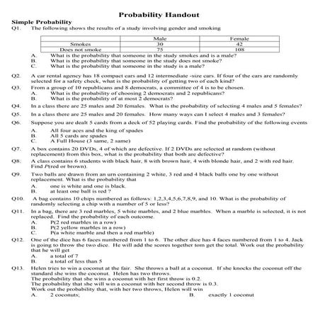 Probability handout