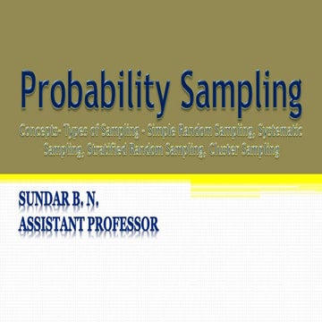 Probability Sampling Method- Concept - Types 