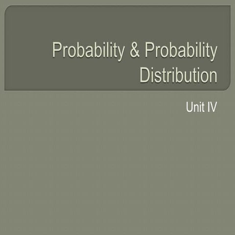 Probability & probability distribution