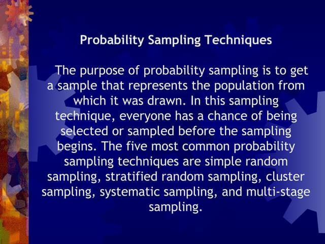 PROBABILITY SAMPLING TECHNIQUES