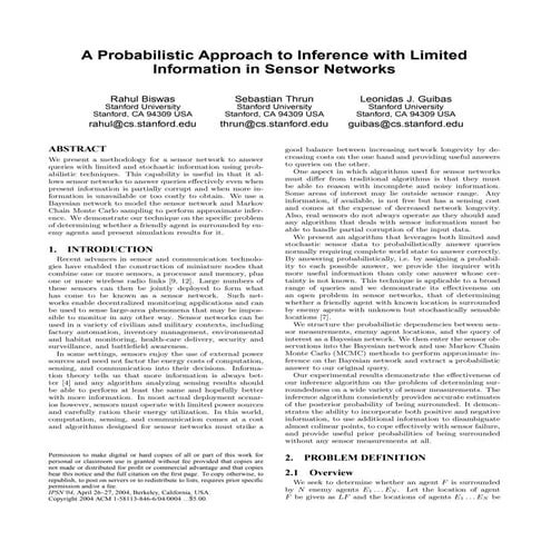 Probablistic Inference With Limited Information