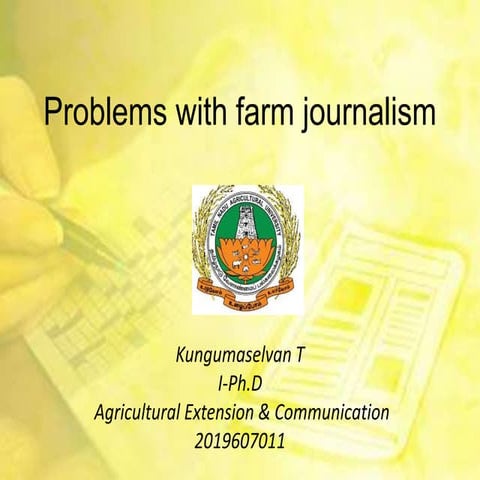 Problems with farm journalism  
