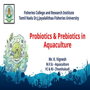 Probiotic bacteria and their importance in aquaculture | PPTX