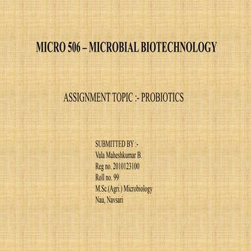 Probiotics ppt | PPTX