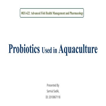 Probiotic bacteria and their importance in aquaculture | PPTX