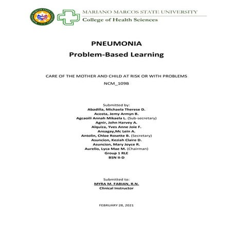 Problem based learning pneumonia | PDF