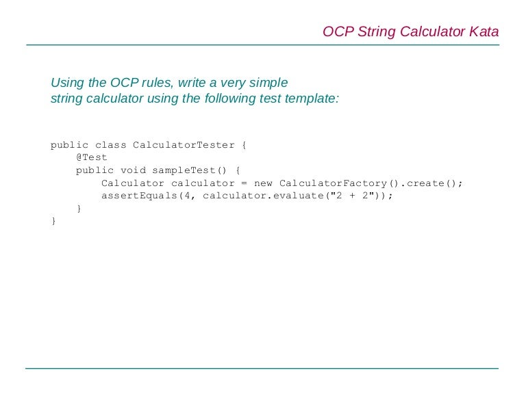 OCP String Calculator kata