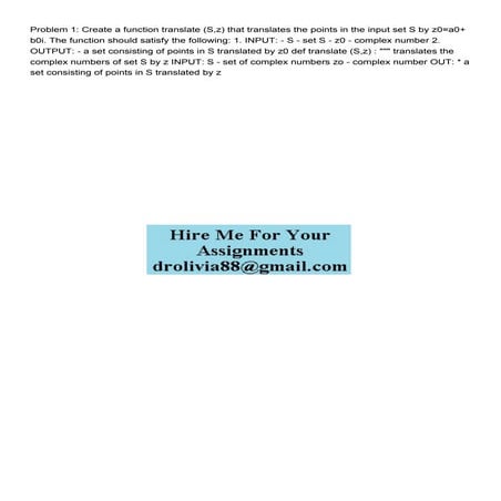 Problem 1 Create a function translate Sz that translates.pdf