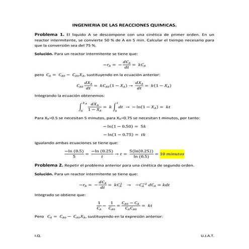Ingenieria de las Reacciones Quimicas
