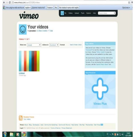 Problema con vimeo