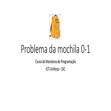 Problema da Mochila 0-1 (Knapsack problem)