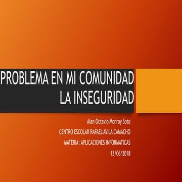 Problema en mi comunidad