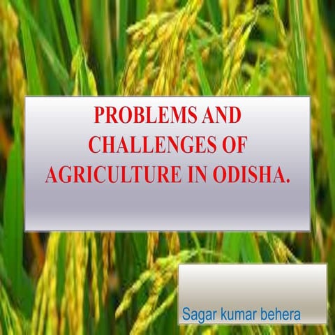 Problem and challenges in agriculture