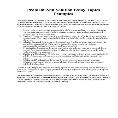 Problem And Solution Essay Topics Examples.pdf