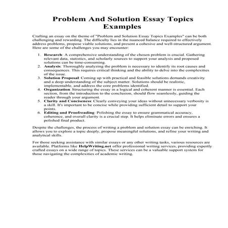 Problem And Solution Essay Topics Examples.pdf
