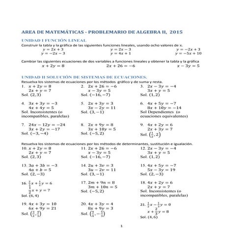 Problemario algebra ii tareas