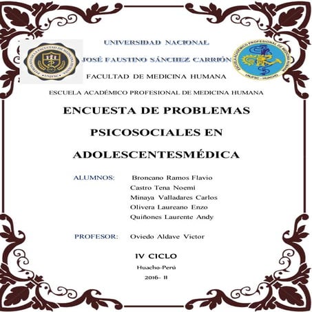 Problemas psicosociales en adolescentes