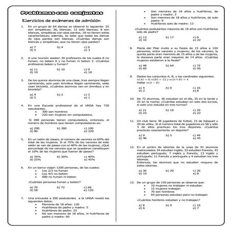 Problemas con  conjuntos